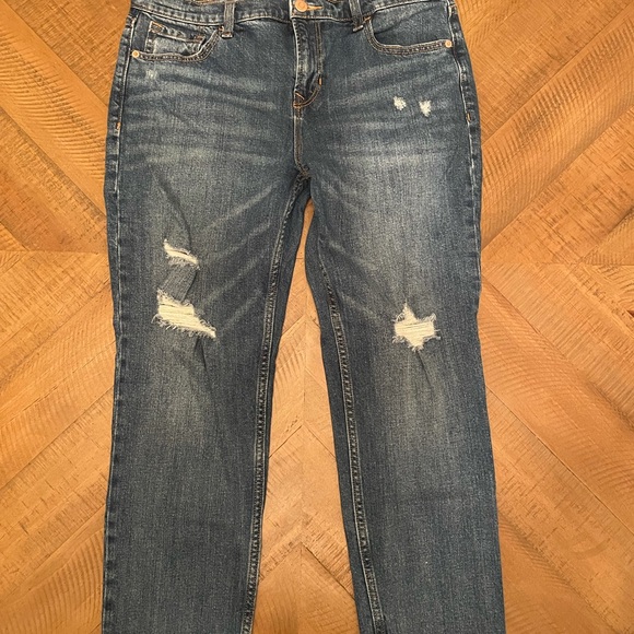 Old Navy Boyfriend Straight Jeans Dark Wash Sz 8S - Picture 3 of 5